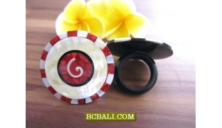 Balinese Seashells Finger Rings Resin Motif 